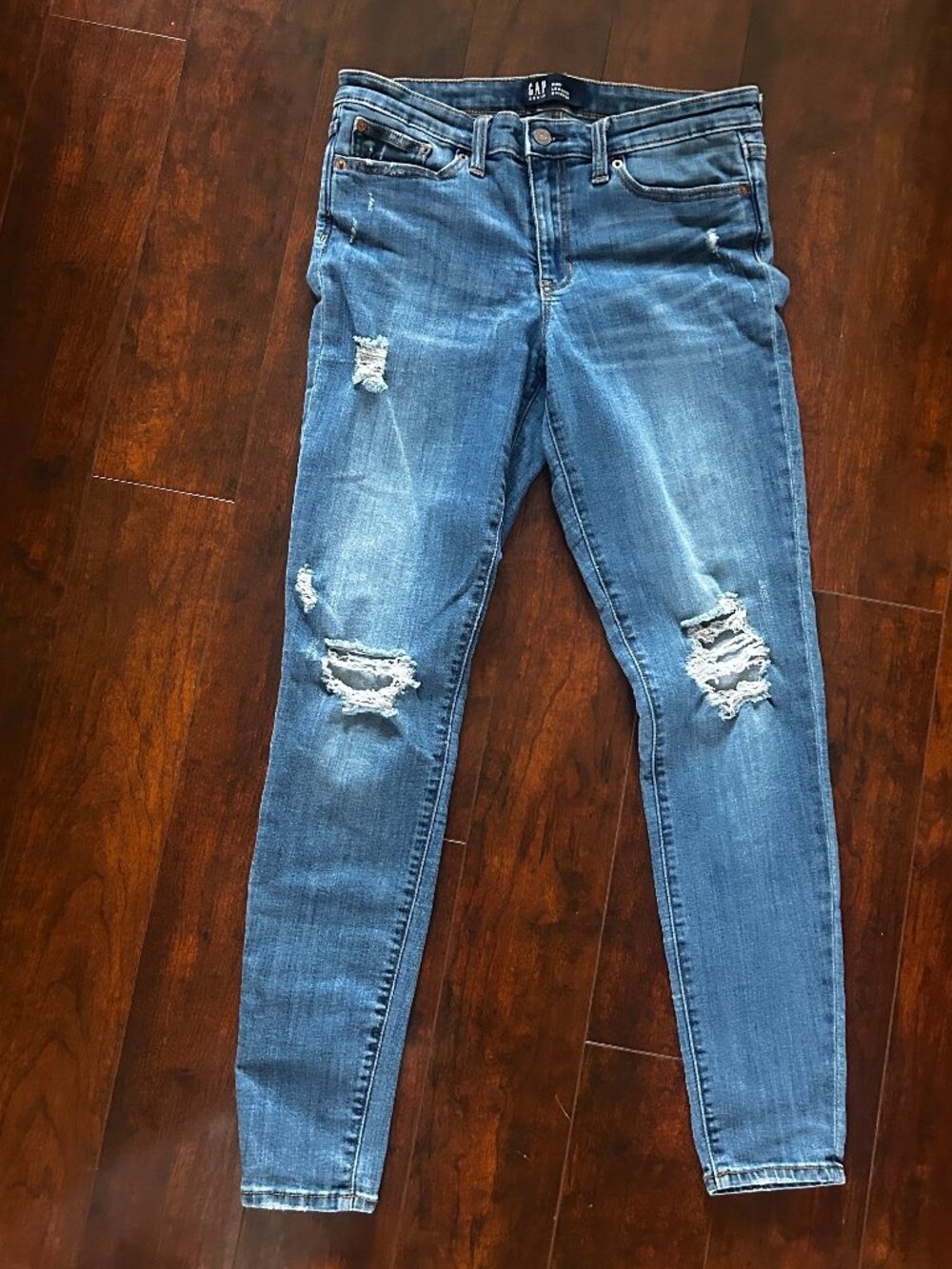 Gap Jeans Size 6/28T Legging Skimmer Distressed
